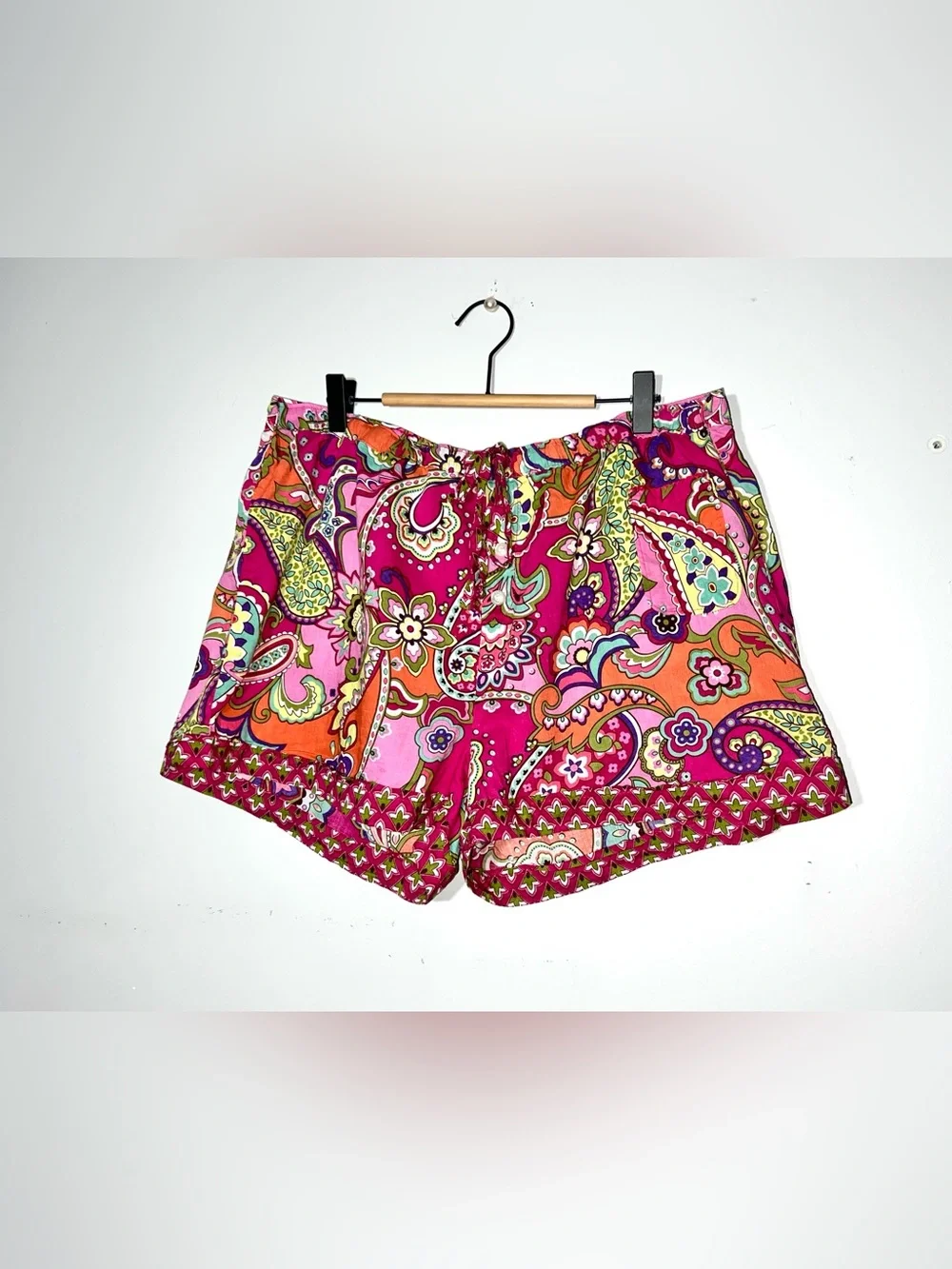 Vera Bradley Paisley Floral Pink Pajama Lounge Shorts XL